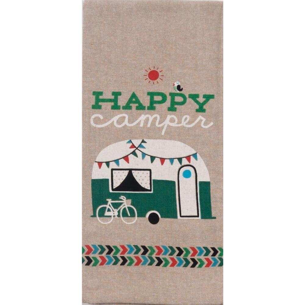 Kay Dee Designs HAPPY CAMPER Camping Chambray Tea Towel Small NEW
